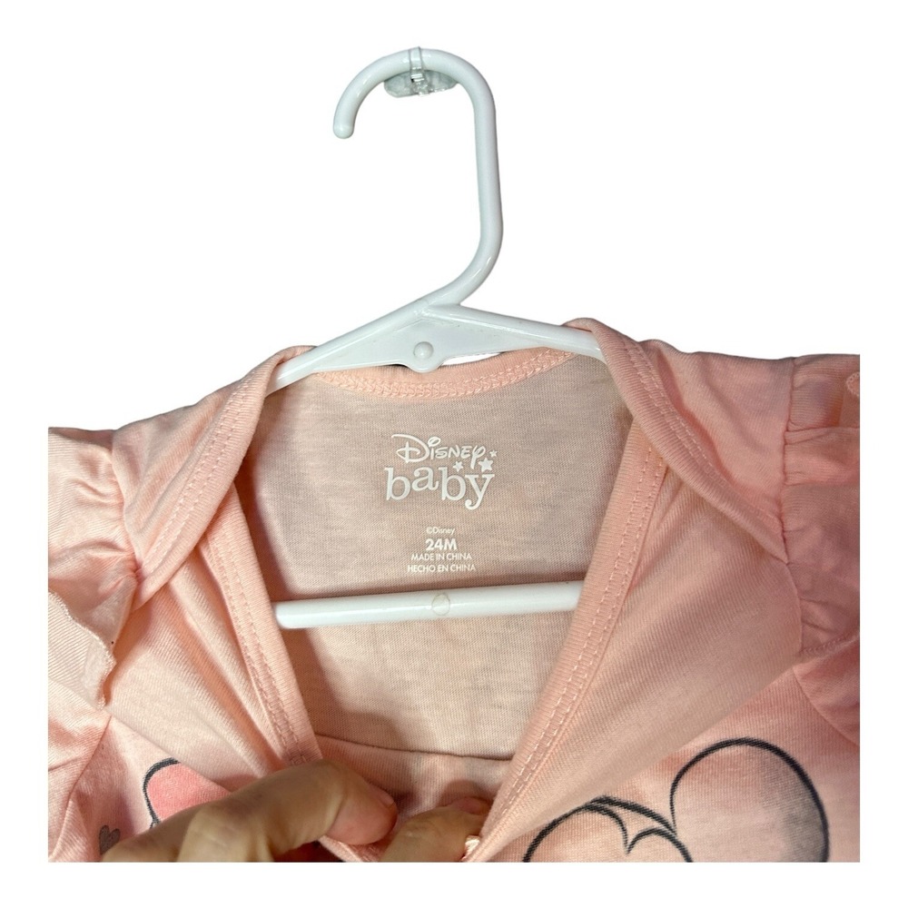 Disney Baby Mickey Minnie Pink Ruffle Shirt 24M Long Sleeve Unisex NWT - Picture 3 of 7